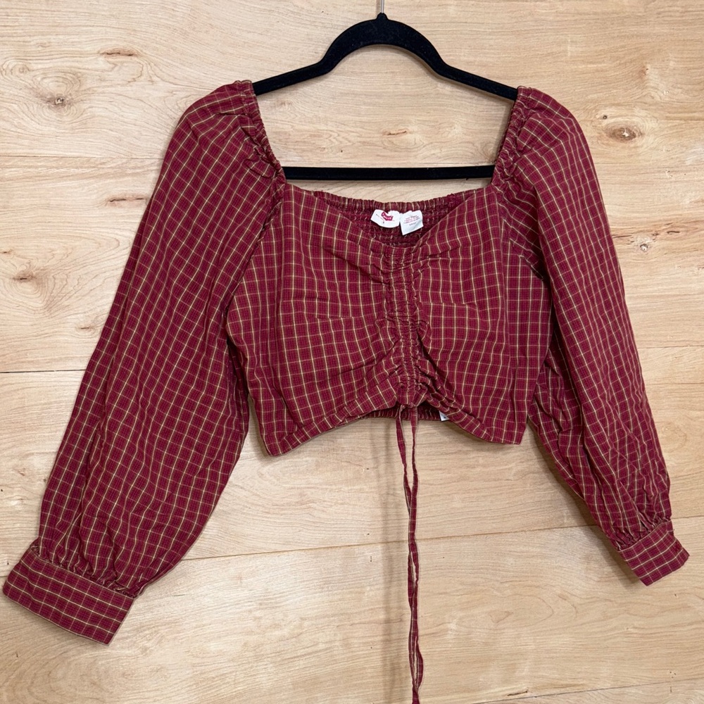 Levi's Burgundy Checkered Blouse